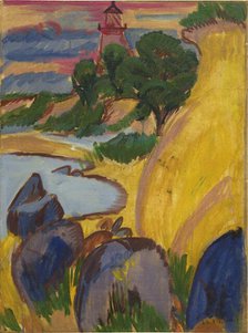 Lighthouse behind bay, 1912. Creator: Kirchner, Ernst Ludwig (1880-1938).