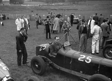 ERA at Crystal Palace motor racing circuit, 1938 or 1939. Artist: Bill Brunell.