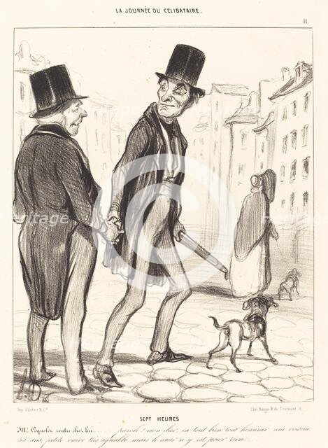 Sept heures, 1839. Creator: Honore Daumier.