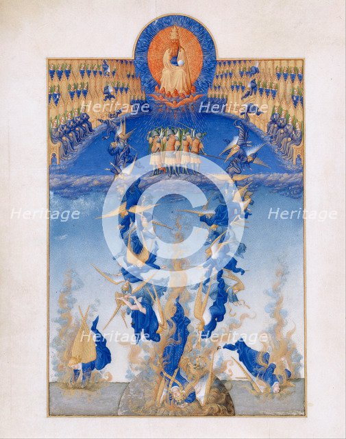 The Fall of the Rebel Angels (Les Très Riches Heures du duc de Berry), 1412-1416. Artist: Limbourg brothers (active 1385-1416)