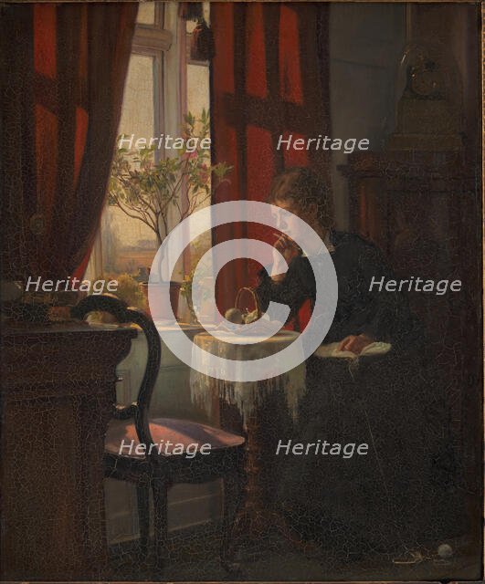 Helga Johansen, the artist's sister, 1866-1900. Creator: Viggo Johansen.