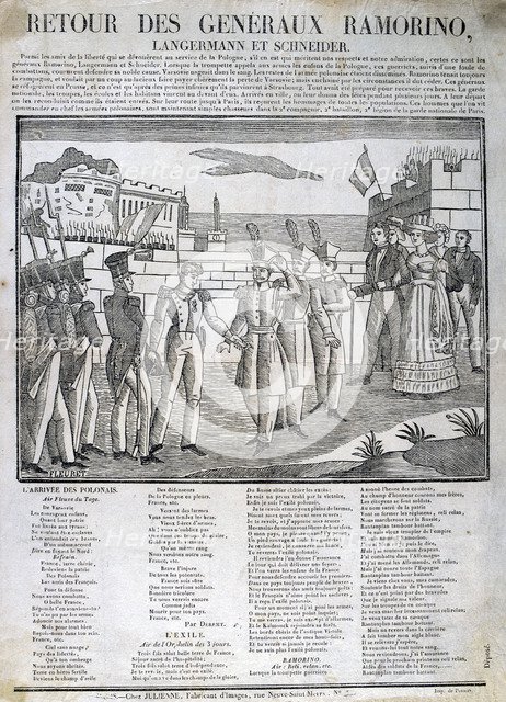 'The Return of General Ramorino', 1831. Artist: Unknown