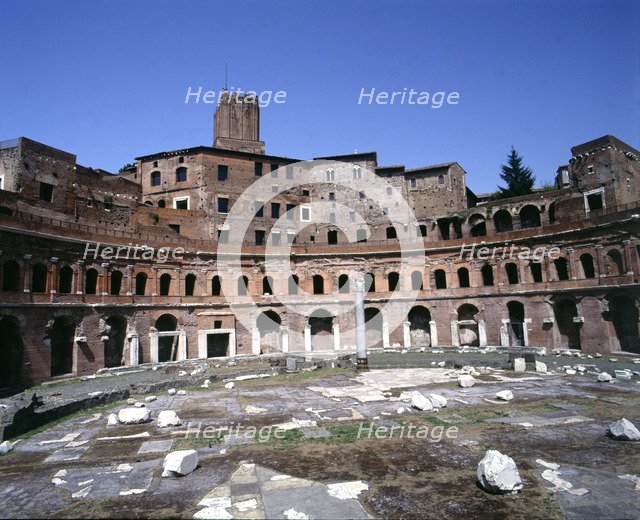 Forum of Trajan with the market and the column, it is part of the Imperial Forums in Rome.