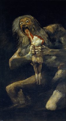 Saturn devouring his son. Artist: Goya, Francisco, de (1746-1828)