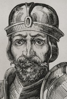 Roderick, (Rodrigo), last Visigothic king, (710 to 711), 1853.  Creator: Unknown.