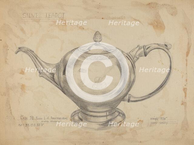 Silver Teapot, c. 1935/1942. Creator: John Garay.