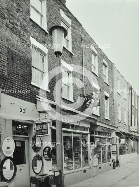 33-39 Camden Passage, London: front elevations, record shop, 1972. Creator: Unknown.