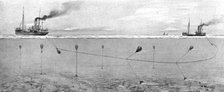 'La surveillance de la mer; Les Allemands ont deja seme, dans la mer du Nord, des mines', 1914. Creator: Henri Rudaux.