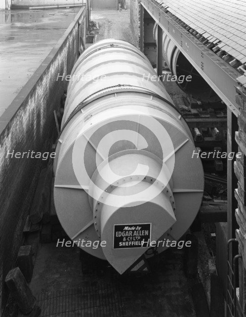 A malting drum prior to intallation in a brewery in Mirfield, West Yorkshire, May 1966. Artist: Michael Walters