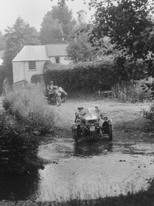 Morgan 3-wheeler, B&HMC Brighton-Beer Trial, Windout Lane, near Dunsford, Devon, 1934. Artist: Bill Brunell.