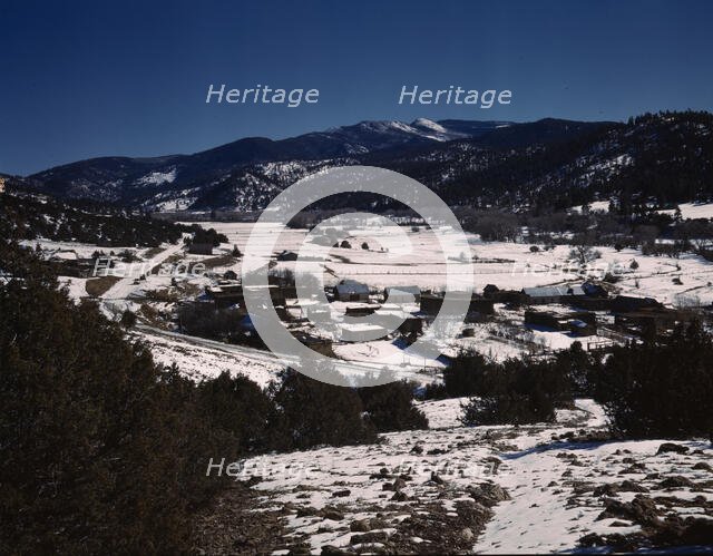 Placita, New Mexico, on the Rio Pueblo, 1943. Creator: John Collier.
