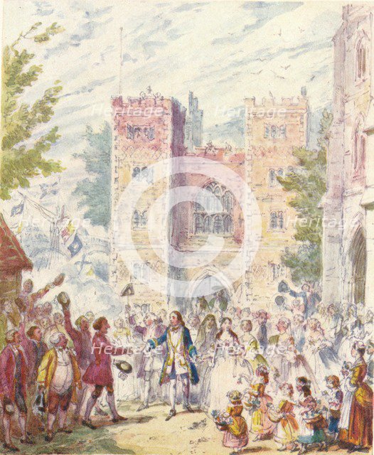 Randulph Crew's Marriage with Hilda at Lambeth Church, (1842), 1903. Creator: Unknown.