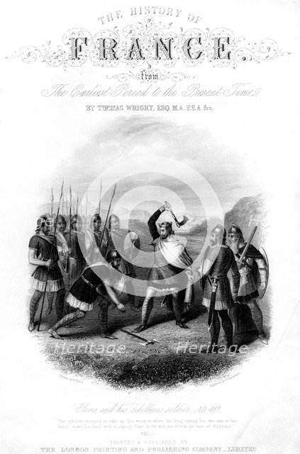 Clovis and his Rebellious Soldier, 487 AD, (1875). Artist: G Greatbach