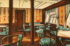 Saloon on board a zeppelin, 1932.  Creator: Unknown.