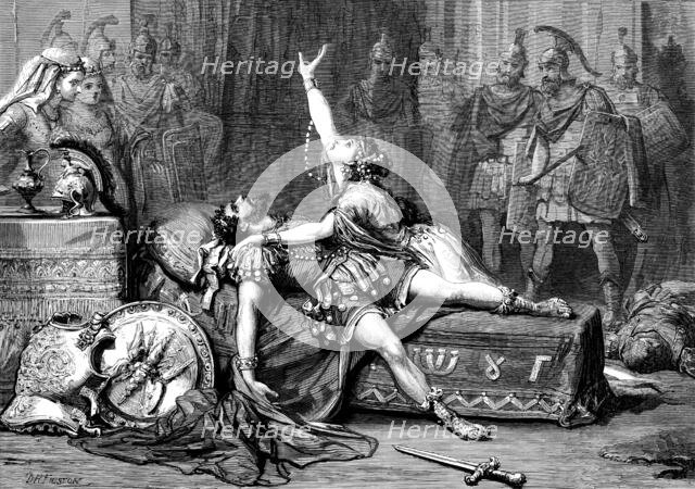 Scene from "Antony and Cleopatra" at Drury Lane Theatre, 1873. Creator: Unknown.