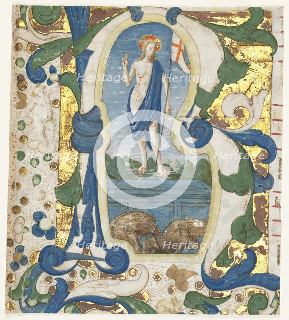 Historiated Initial (R) Excised from an Antiphonary: The Resurrection, c. 1470-1475. Creator: Francesco d'Antonio del Cherico (Italian, 1433-1484).