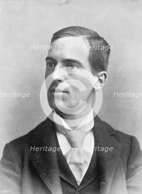 Portrait of the American chess player HN Pillsbury, 1896.  Creator: George Bradshaw.