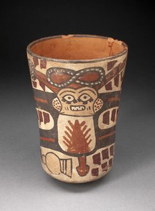 Beaker Depicting a Male Figure with Body Stretched and Abstract Motifs, 180 B.C./A.D. 500. Creator: Unknown.