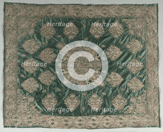 Gold-Thread Embroidered Cover, 1800s. Creator: Unknown.