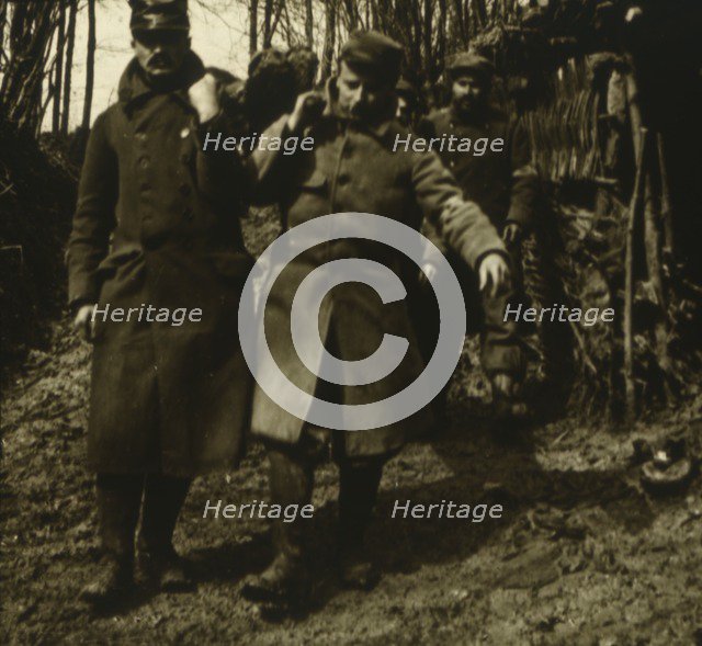 Transporting the injured, c1914-c1918. Artist: Unknown.