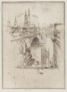 London Bridge Stairs, 1903. Creator: Joseph Pennell.