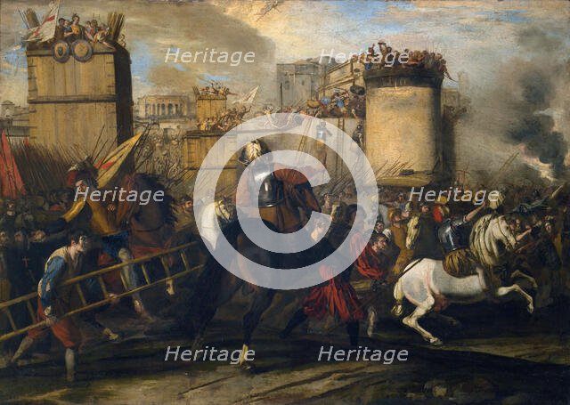 The Crusaders capture Jerusalem, c1635-1650. Creator: Falcone, Aniello (1600/7-1665).
