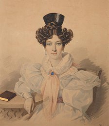 Portrait of Anna Platonovna Plautina (1808-1886), 1830s. Creator: Hampeln, Carl, von (1794-after 1880).