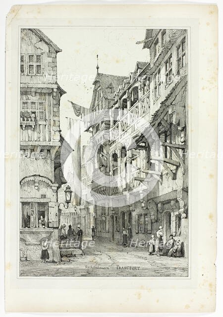 Sachsenhausen Francfort, 1833. Creator: Samuel Prout.