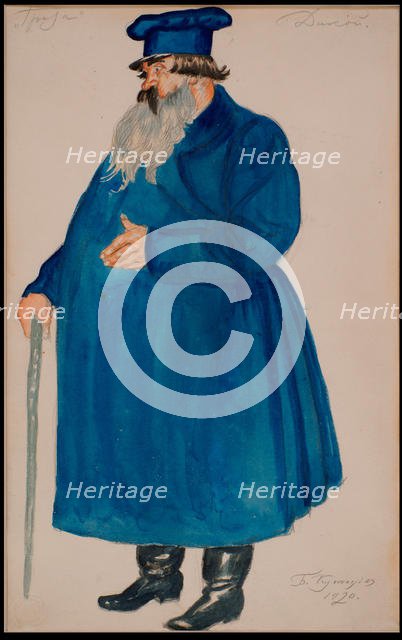 Merchant Dikoy. Costume design for the play The Storm by A. Ostrovsky, 1920. Creator: Kustodiev, Boris Michaylovich (1878-1927).