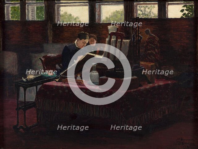 Princess Mathilde in her studio in St-Gratien, 1896. Creator: Joseph Felix Bouchor.