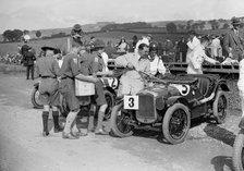 Austin Ulsters of SV Holbrook and GE Caldicutt at the RAC TT Race, Ards Circuit, Belfast, 1929 Artist: Bill Brunell.