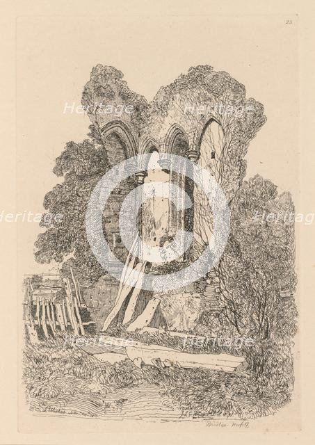 Liber Studiorum: Plate 23, Ruins at Beeston, Norfolk: No. 3, 1838. Creator: John Sell Cotman (British, 1782-1842).