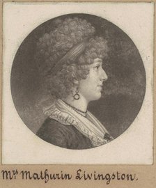 Margaret Lewis Livingston, 1796-1798. Creator: Charles Balthazar Julien Févret de Saint-Mémin.