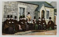 Group of ten Welsh women drinking tea outside a Chapel, c1900s. Creator: Unknown.