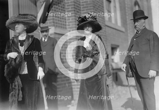 George Alta Bonlonager of Chile - Right, At Fort Myer Horse Show with Daughter, 1911. Creator: Harris & Ewing.