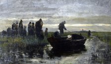 Marken funeral barge,  1890-1891. Creator: Petrus van der Velden.