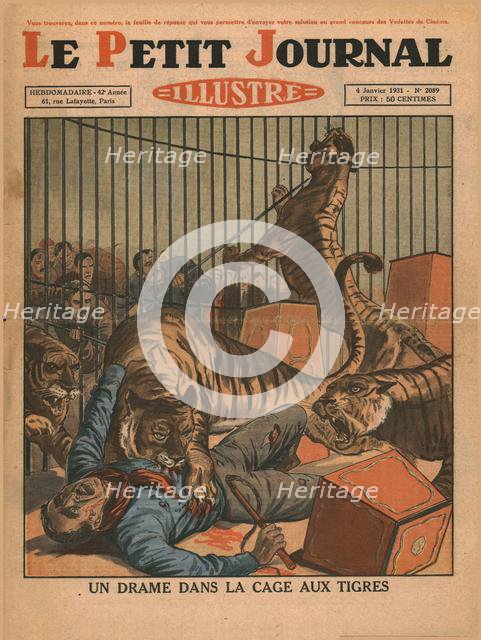 A drama in the tiger cage, 1931. Creator: Unknown.