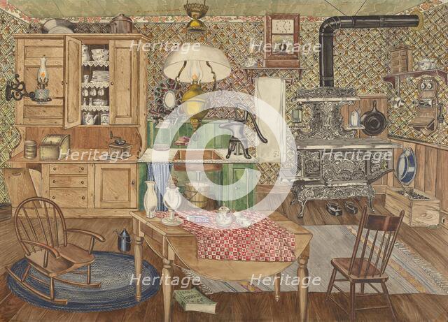 Rural Kitchen, 1935/1942. Creator: Perkins Harnly.