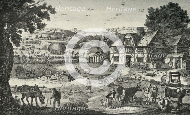 'Lively Activity on an Eighteenth-Century Farm', (1938). Artist: Anon.