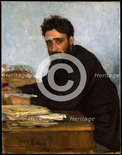 Portrait of the author Vsevolod M. Garshin (1855-1888), 1880s. Artist: Repin, Ilya Yefimovich (1844-1930)