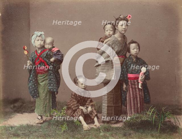 Carrying Children, 1870s-1890s. Creator: Kusakabe Kimbei.