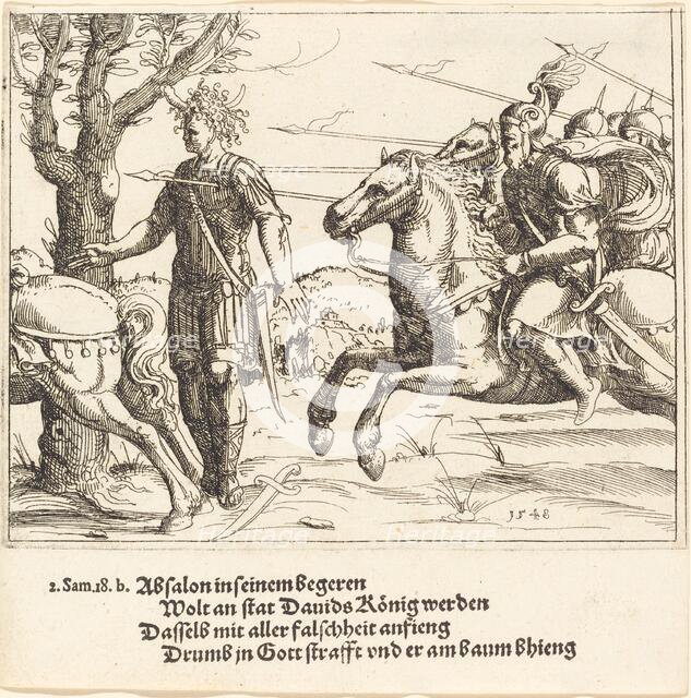 Absalom Slain by Joab, 1548. Creator: Augustin Hirschvogel.
