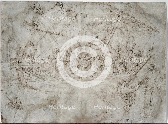 Two Drawings of Ships (verso), 1410s. Creator: Parri Spinelli (Italian, 1387-c. 1453).