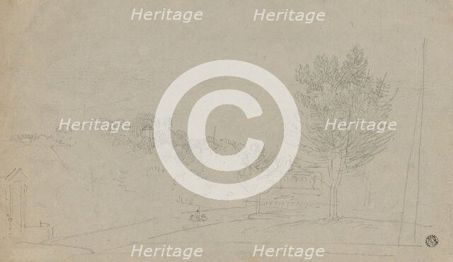 View of Wilson House and Gardens (recto); View of Wilson House and Gardens (verso), 1760/69 . Creator: Richard Wilson.