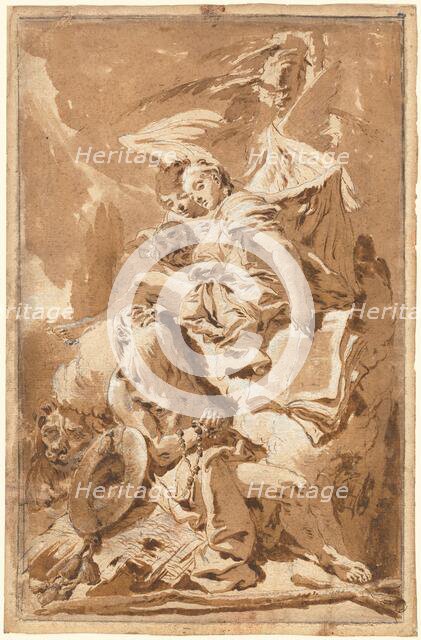 Saint Jerome in the Desert Listening to the Angels, c. 1732. Creator: Giovanni Battista Tiepolo.