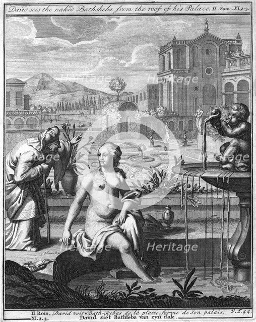 'David sees the naked Bathsheba from the roof of his palace'. Artist: Unknown