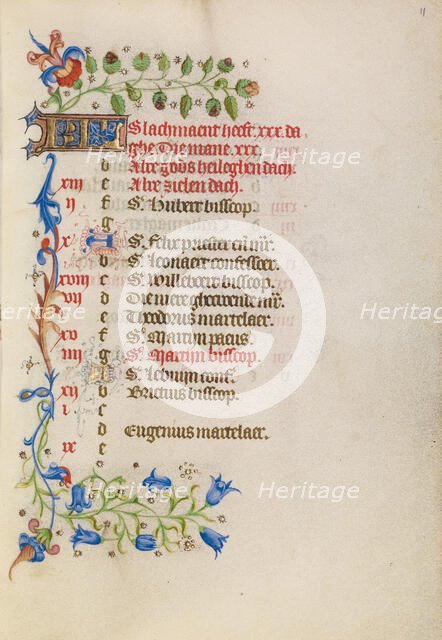 November Calendar Page; Book of Hours, after 1460. Creator: Unknown.