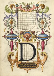 Guide for Constructing the Letter D; Mira calligraphiae monumenta, about 1591-1596. Creator: Joris Hoefnagel.