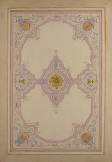 Design for Ceiling Decorated with Lavender Arabesques, 19th century. Creator: Charles Monblond.