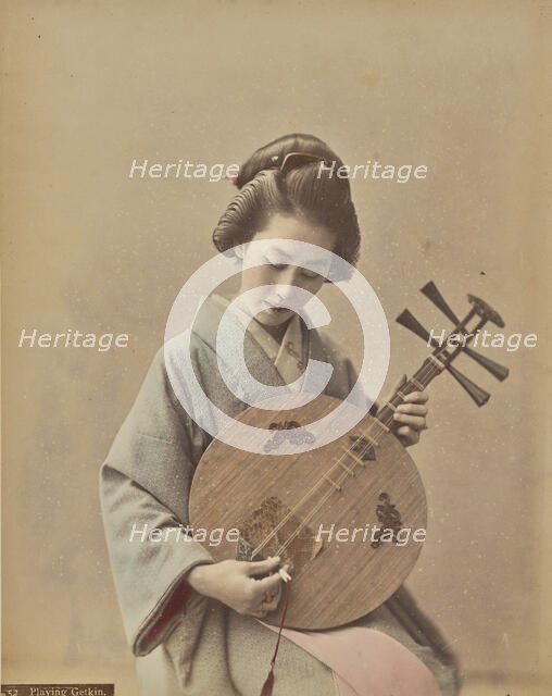 Playing Getkin sic, about 1875-1890s. Creator: Adolfo Farsari.